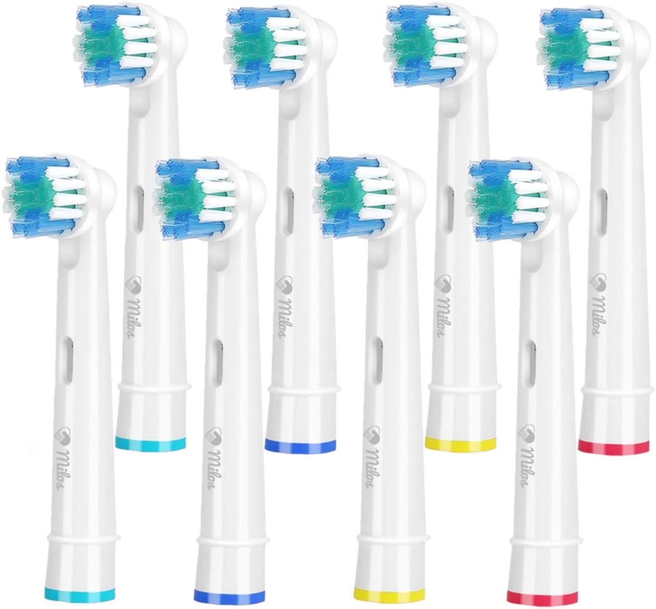 Milos Recambios Cepillos Compatible con Oral B - Cabezales de Repuesto para Cepillo de Dientes ElƩctrico, Pack de 8 - Limpieza Profunda de los Dientes de los NiƱos