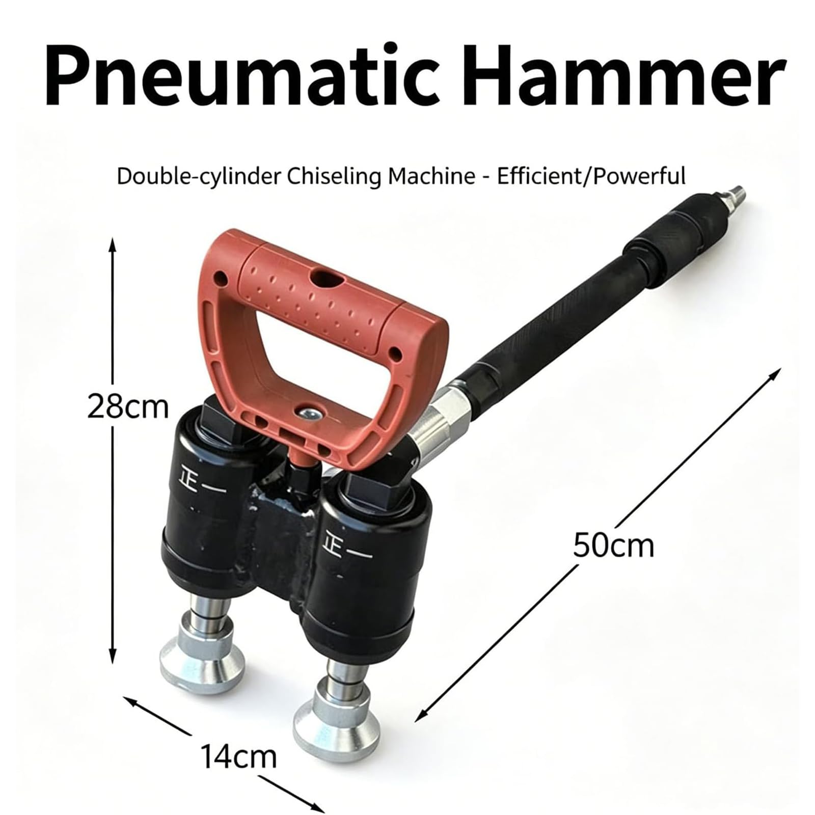 Herramienta neumática de martillo de buje con puntas de carburo de 9 dientes de doble cabeza, para rugosidad de superficie de piedra y preparación de parches de reparación