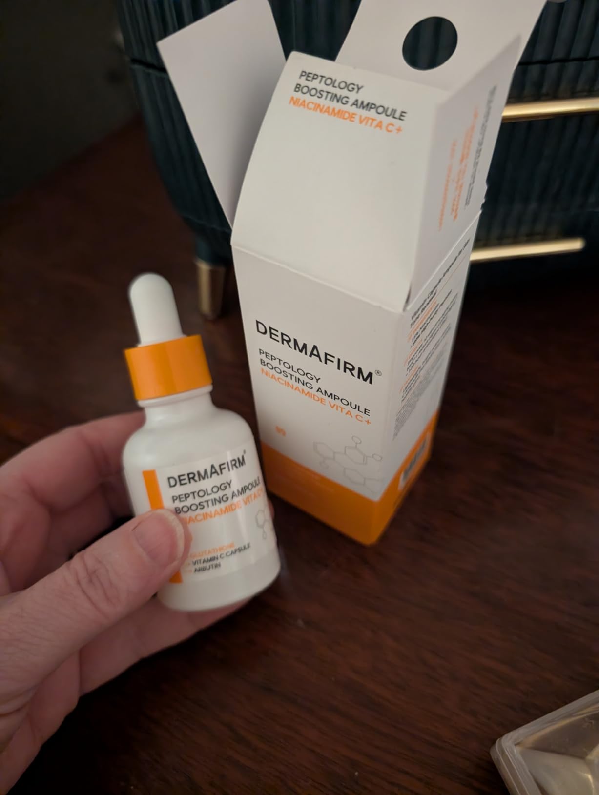 DERMAFIRM Peptology Niacinamide Vitamin C Ampoule - GLASS SKIN with 15% Niacinamide Brightening Ampoule with Glutathione for Dark Spot Correction & Radiance Boost - Korean Skincare 30ml