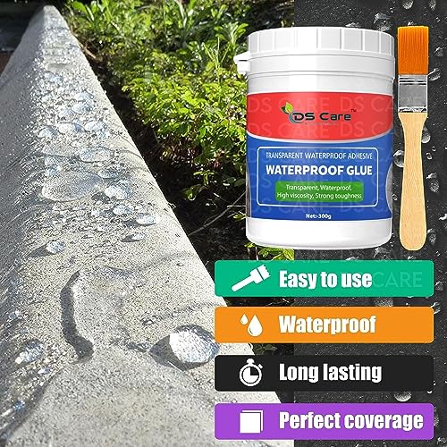 Image of DS CARE Transparent Waterproof Crack Seal Glue with Brush - Roof Leakage Solution (300 gm x 2 Pack)