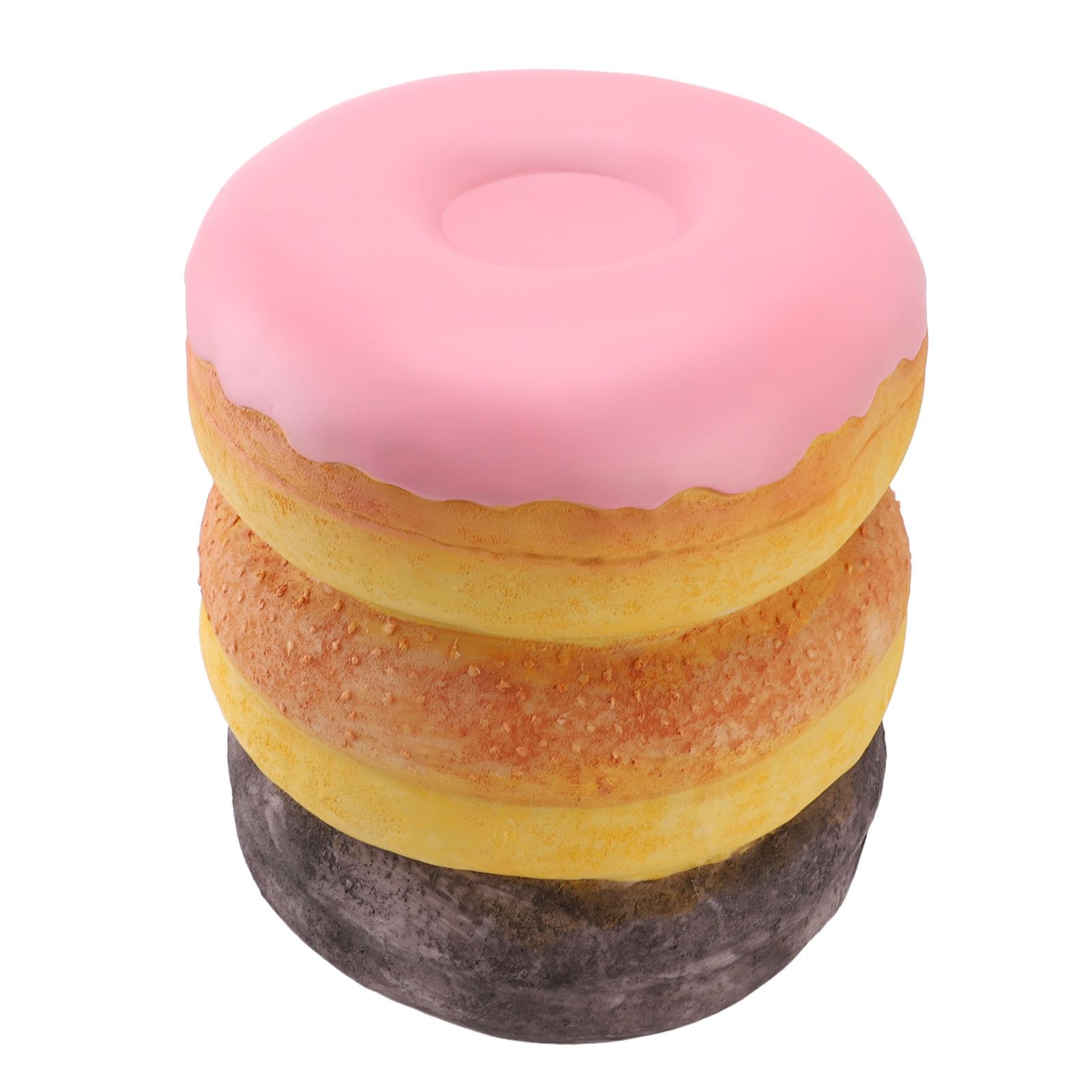 Aramox Taburete Donut Forma Retro Alimento Decorativo Asiento Material 30