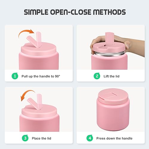 Miniatura 2 de Termo de sopa de 26 onzas para niños con tapa de hebilla, recipiente de comida aislado al vacío, boca ancha, a prueba de fugas, acero inoxidable,