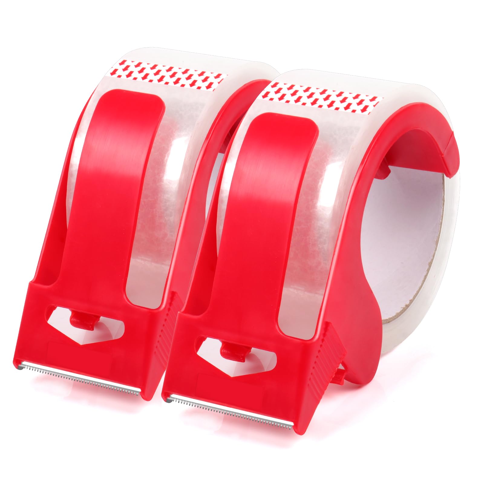 2 Rolls Heavy Duty Clear Packing Tape with Refillable Dispenser,1.88