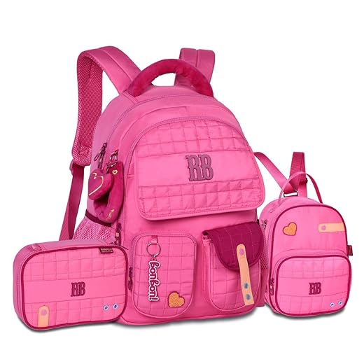 Kit Escolar Mochila Lancheira e Estojo Box Feminino Pelúcia Rebecca Bonbon
