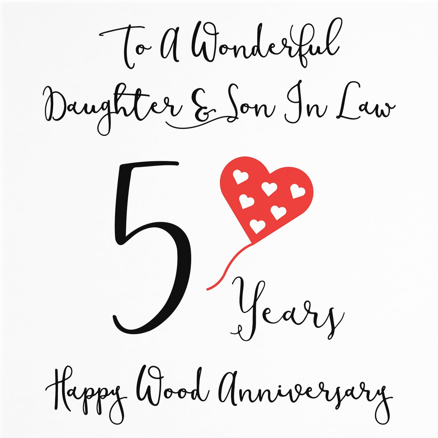 Hunts England, Daughter And Son In Law 5th Anniversary Card, To A Wonderful Daughter & Son In Law, 5 Years - Image 2