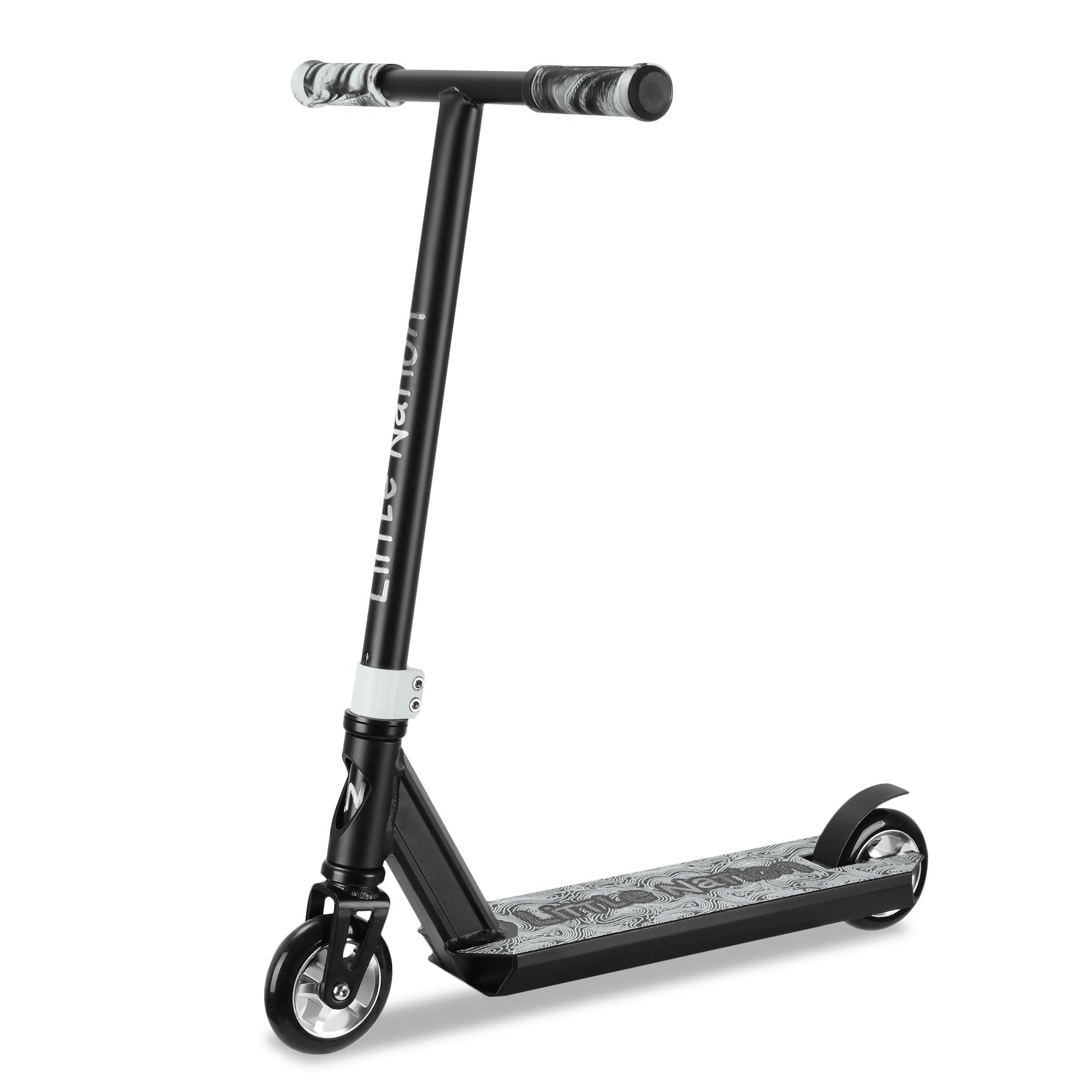 Little Nation Kids Stunt Scooter – Lightweight Aluminium Micro Scooter with HIC Compression & ABEC-9 Bearings, Perfect for Kids Ages 4–8, Boys & Beginners (Black)