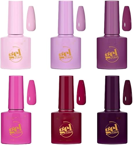 UV Gel Polish Set of 6 Shades of Pretty Purples