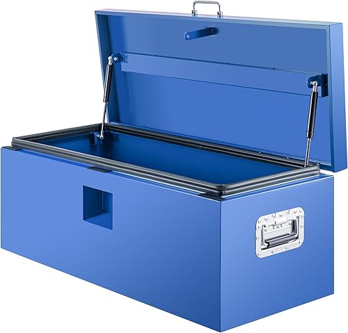 Miniatura 23 de 30" Lx15 Wx15 H Caja de herramientas para cama de camión, organizador de caja de herramientas de metal resistente con cerradura segura, caja de