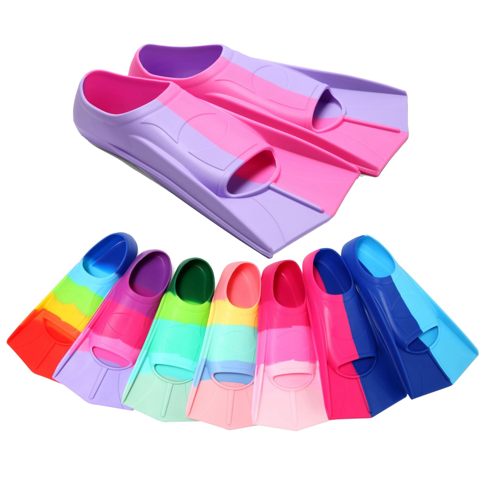 Kids Swim Fins,Short Kids Fins Youth Swimming Flippers for Lap Swimming Training for Children Girls Boys Beginners