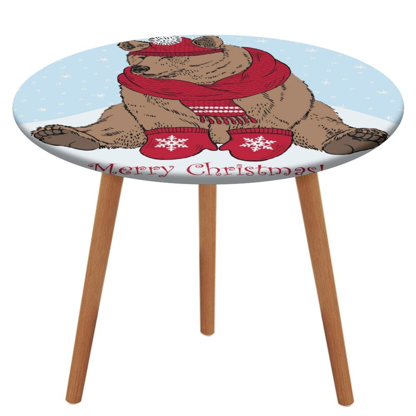 Bear Round Tablecloth Table Protector Cover For Dinning Room Kitchen Picnic Party