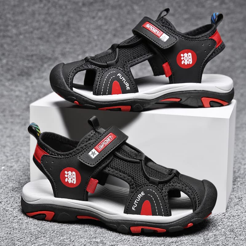 Eliogn Boys Girls Breathable Closed Toe Sports Sandals Summer Fashion Water Sandals Lightweight Non-Slip Beach Sandals for Kids3