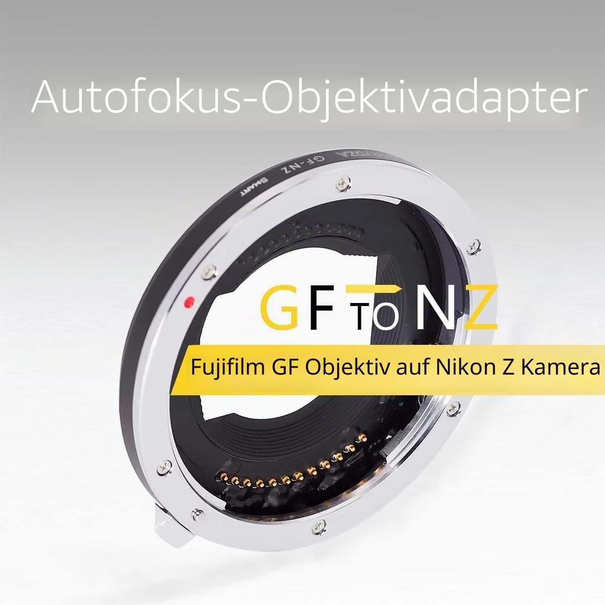 Boryoza GF-NZ Auto Foucs Objektiv Adapter Kompatibel mit Fujifilm GFX Mount Objektiv auf Nikon Z Mount Kamera Z9/Z8/ZF/ZFC/Z7III/Z7II/Z6III/Z6II/Z5/Z5II/Z50II/Z50/Z30