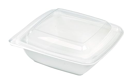 PacknWood 210APUSCB750 - Ensaladera cuadrada de caña de azúcar, cuencos cuadrados de papel, cuencos de sopa compostables y biodegradables, cuenco de