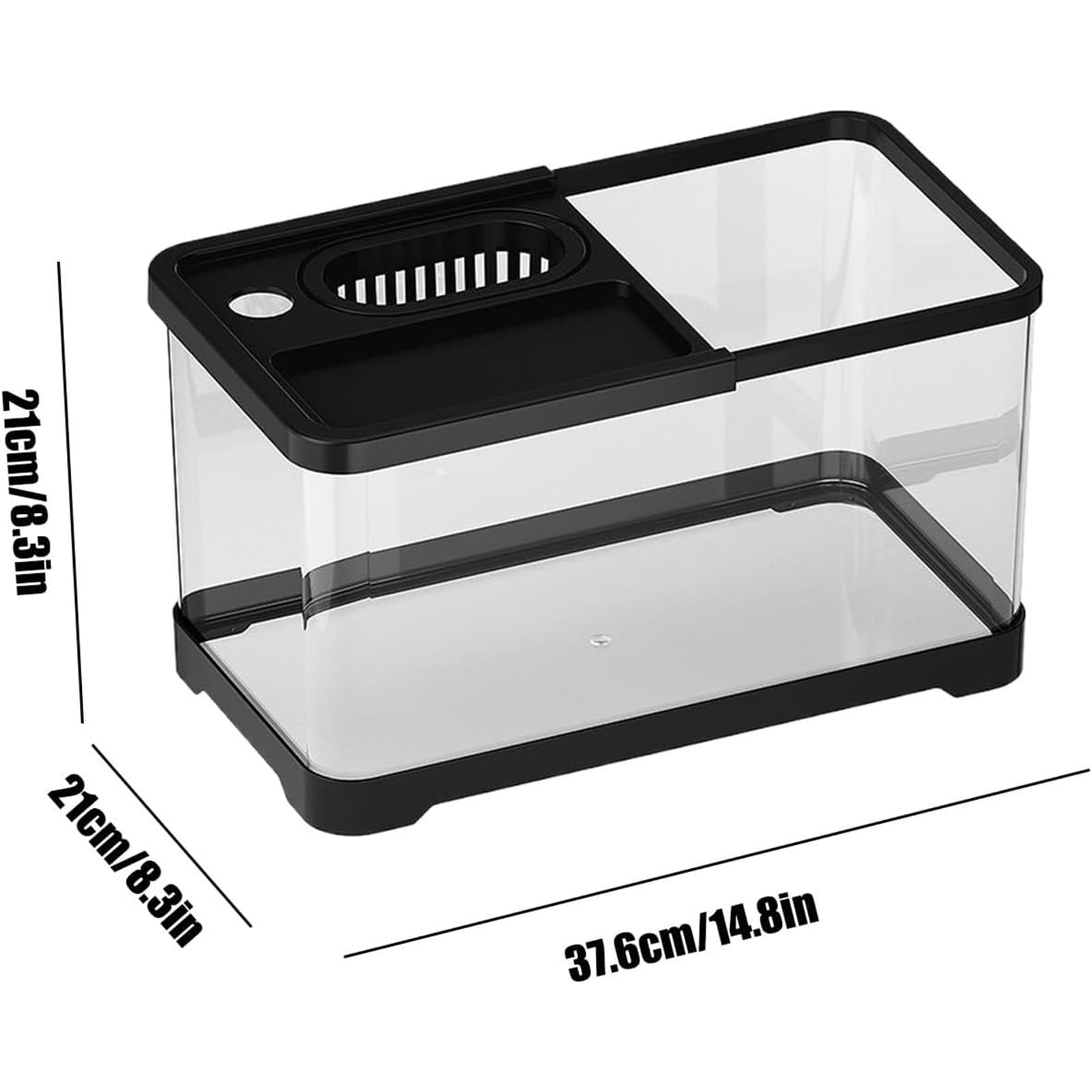 Kit De Démarrage Complet pour Aquarium | Aquarium avec Filtre et Éclairage Intégrés,Décoration Aquatique Élégante pour Maison Bureau Chambre
