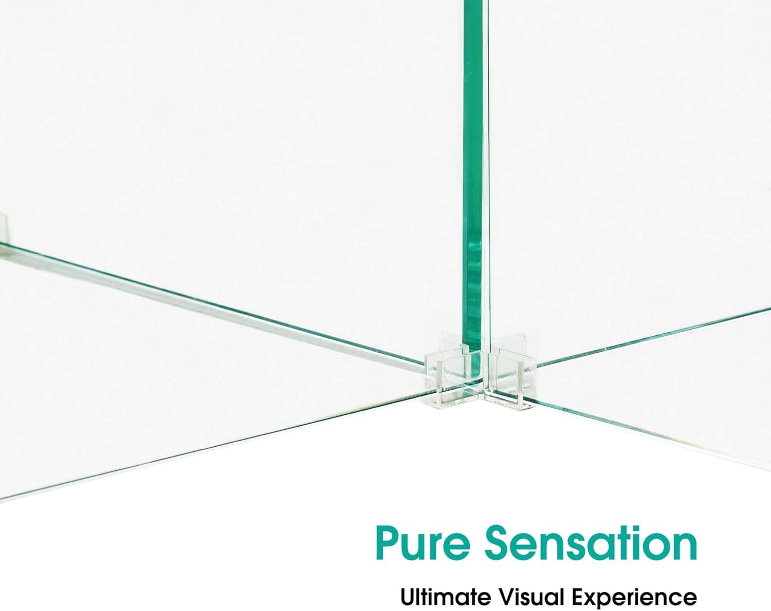 ivinta Round Coffee Table with Glass Leg, Small Center Table with X Shaped Legs for Living Room, Bedroom, Office, COFF-85 (White)