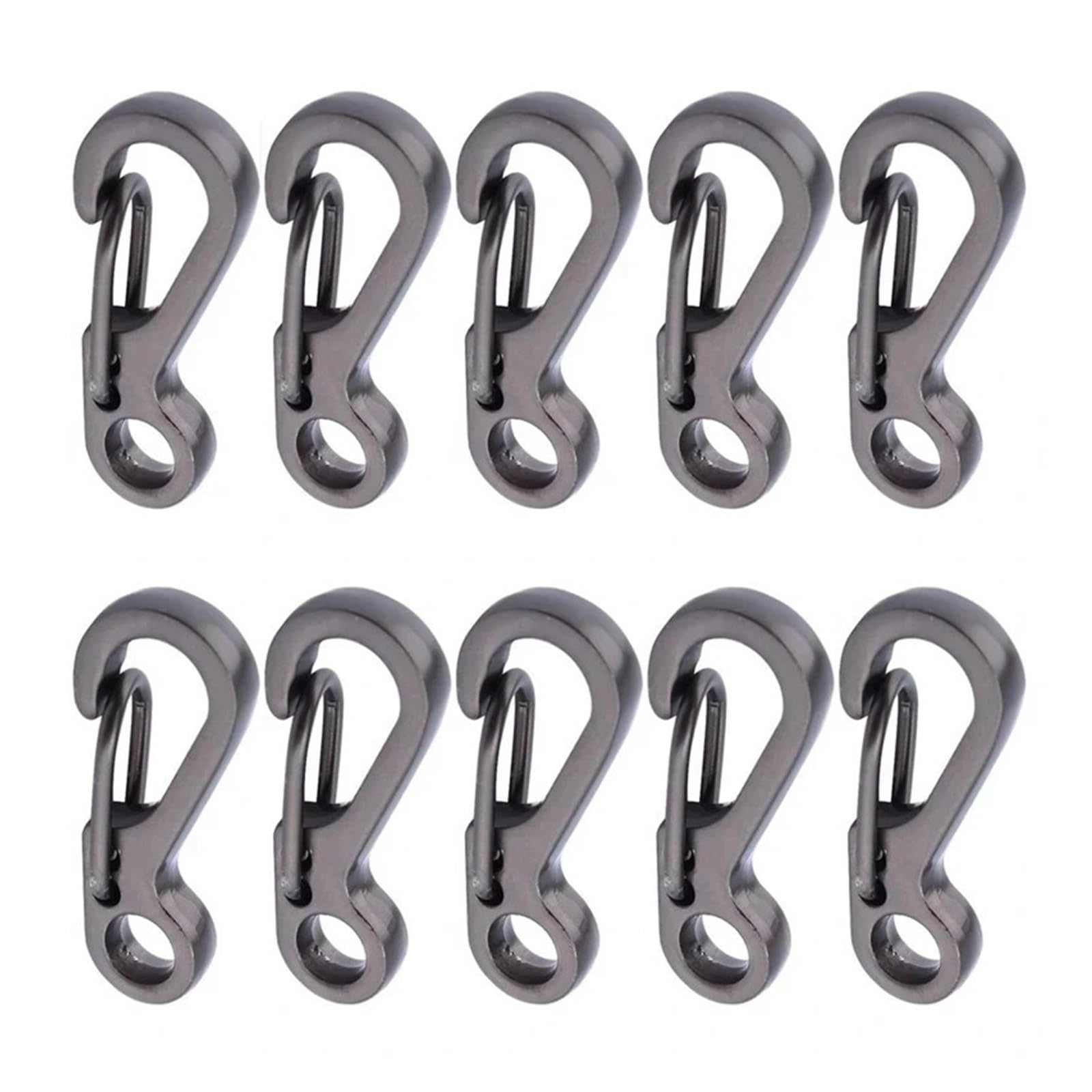 Uoxhfdh Gun Color Mini Stainless Steel Keychain Spring Clip Hook Carabiner(Gun Color)
