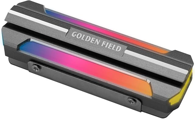 GOLDEN FIELD STAR M.2 2280 SSD Heatsink 5V 3 Pin Addressable RGB (ARGB) Aluminum NGFF NVME Cooler