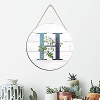 Vista 81 de Welcome Sign for Wall Initial Letter C Blue Round Wood Signs Monogram White Floral Wood Plaque Fresh Flowers 12in Mid Century Home Wall Decor for