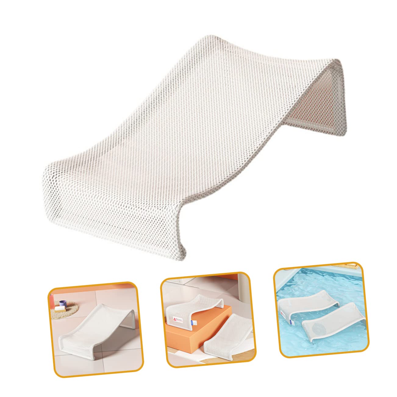 Toddmomy Bath Cushion Newborn Bath Babies Net Bathtubs for Tub Support for Bath White Carbon Steel