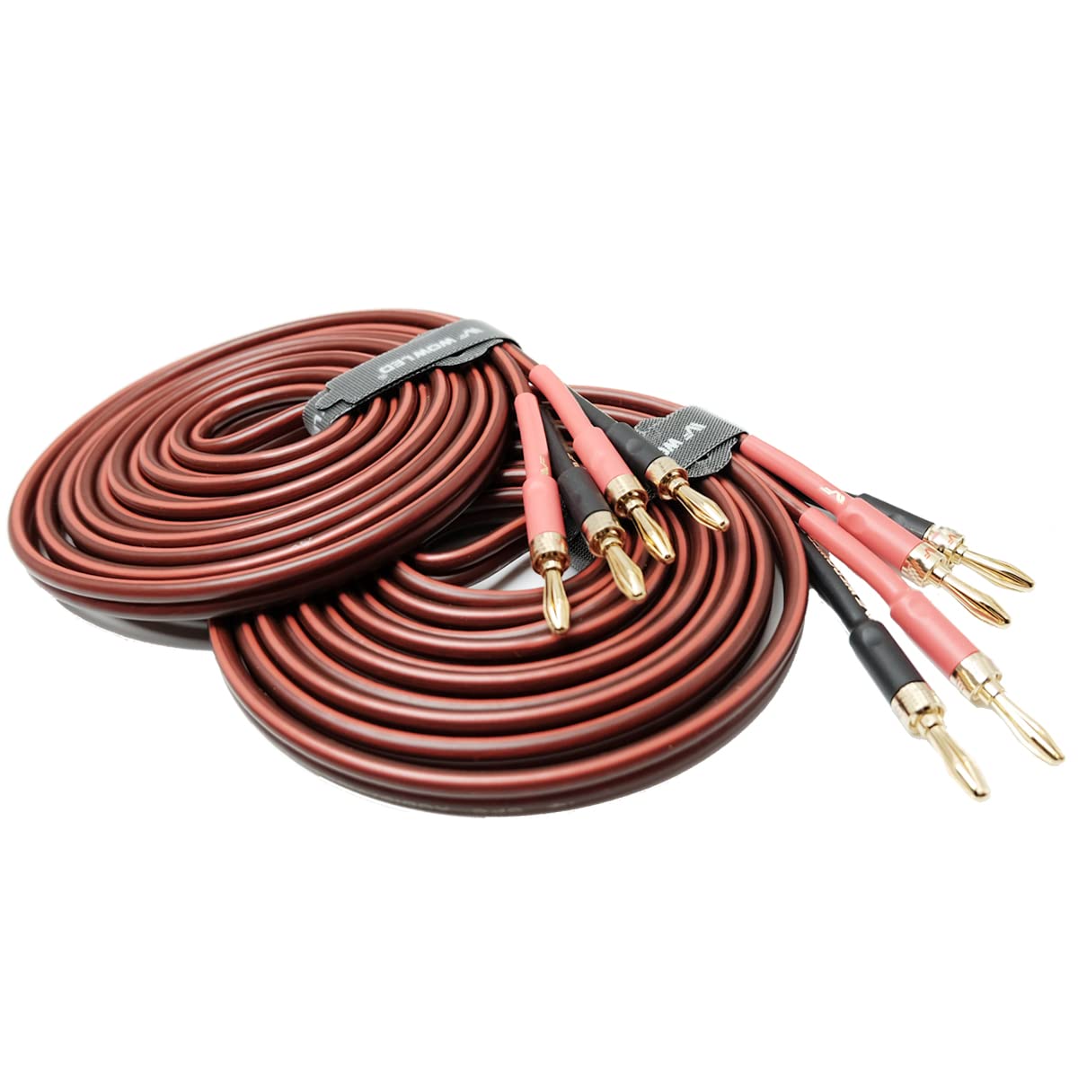 UCINNOVATE 2 cavi per altoparlante audiofilo, 2 x 4 m di fascia alta in puro rame HiFi OFC con spina a banana dorata, 4 m 600 fili 14 AWG cavo audio per altoparlante HiFi Home Theater 13,12 FT