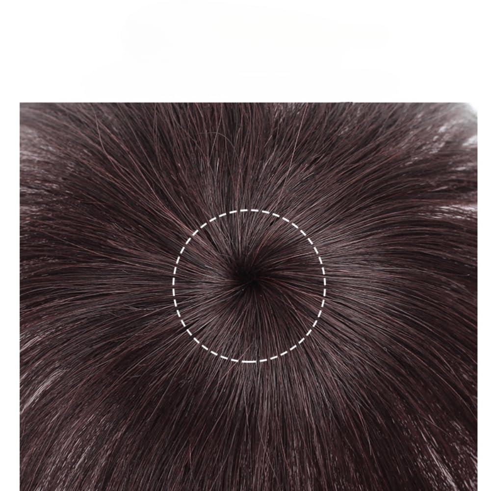 one piece Human Hair Toppers for Women with Thinning Hair, Clips in 2" x 3" Silk Base Topper Hairpieces (Natural black,15cm)