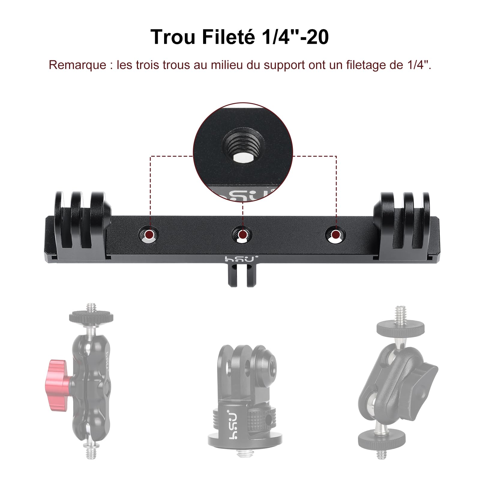 Coque de protection pour caméra d'action avec griffe porte-accessoires