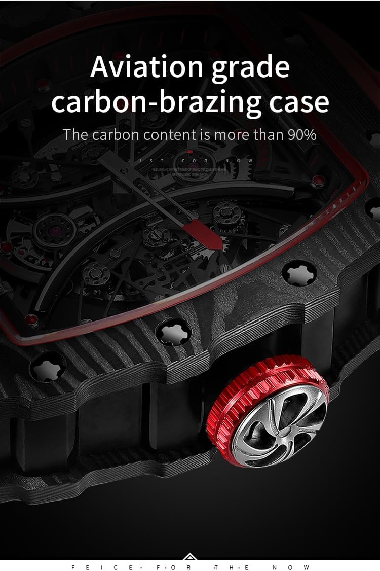 FEICE Men's Automatic Wrist Watch Sapphire Crystal Japanese Movement Skeleton Mechanical Watch Waterproof Sports Wristwatch - FM602