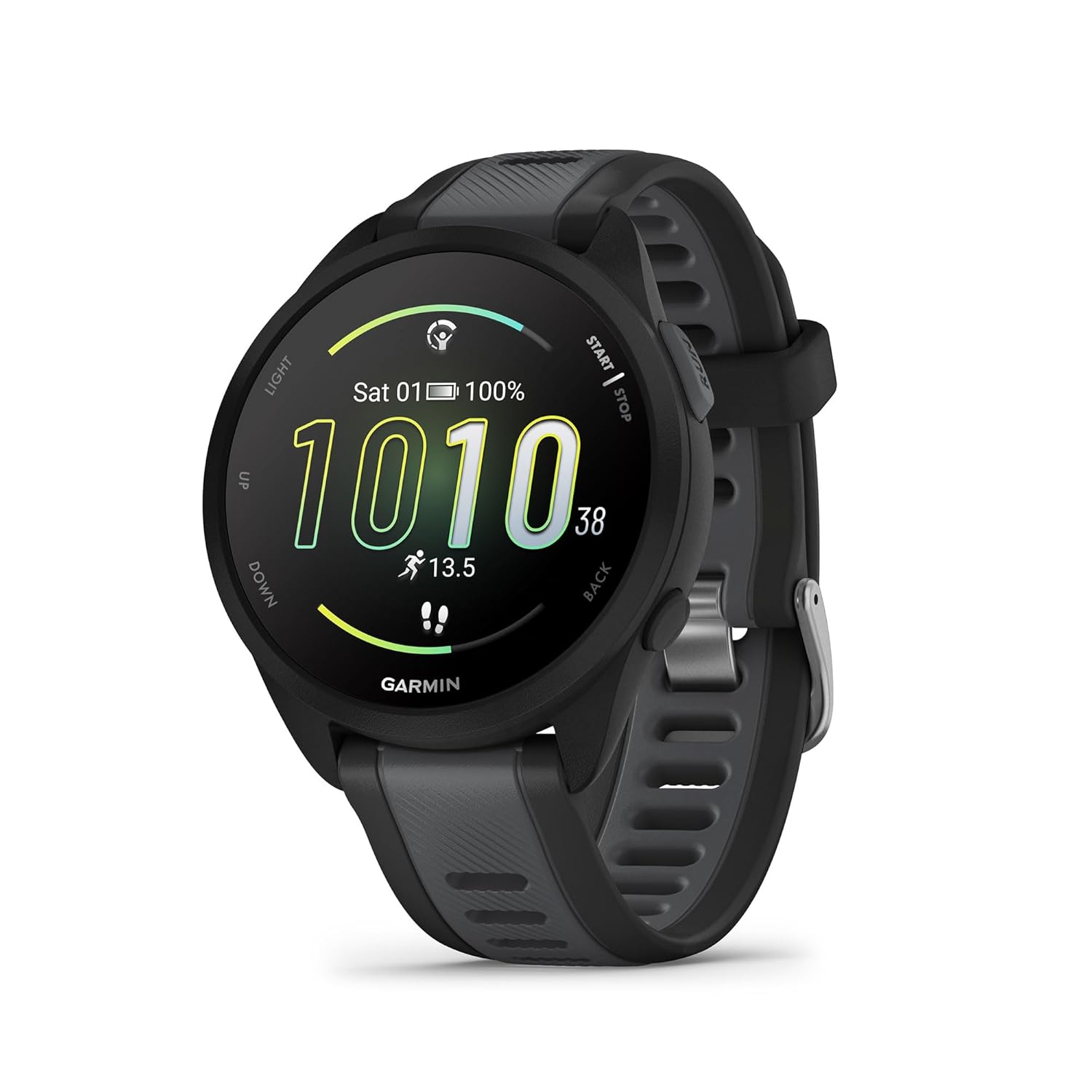 Garmin Forerunner 165, Running Smartwatch with GPS, Colorful AMOLED Display, Training Metrics and Recovery Insights, (Black/Salte Gray) Garmin Forerunner 165, Running Smartwatch with GPS, Colorful AMOLED Display, Training Metrics and Recovery Insights, (Black/Salte Gray)