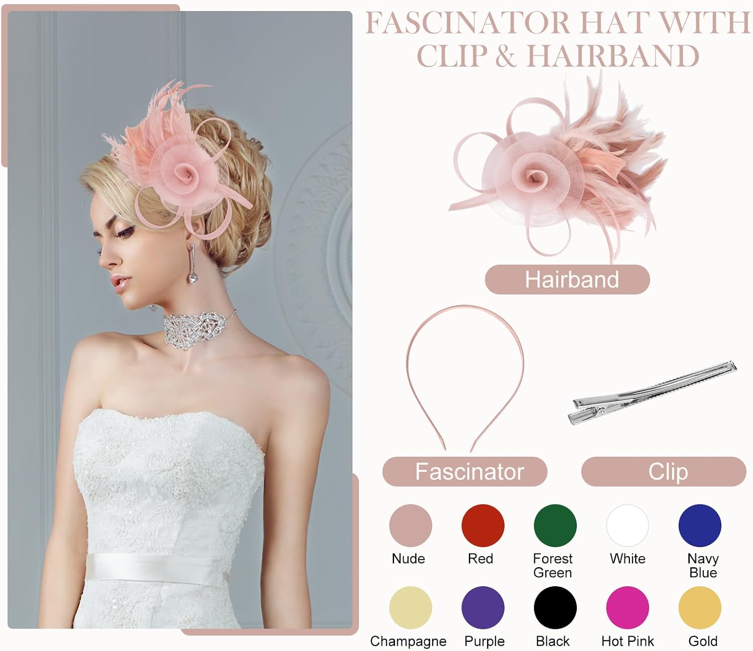 Tulle Flower Fascinators Hats for Women 2025 Derby Outfits for Women Tea Party Derby Hats