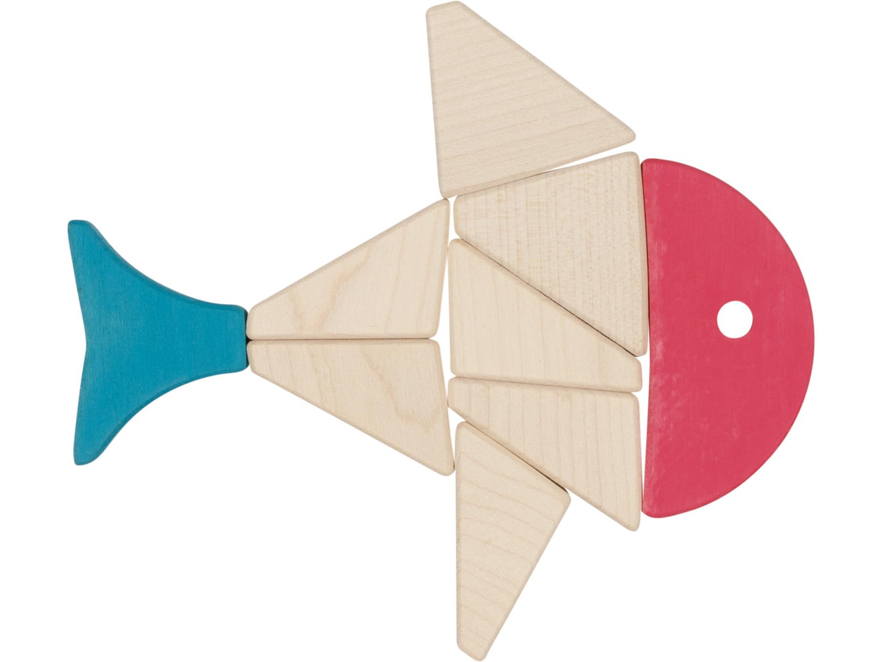 Legespiel und Bausteinkasten 6 bunte Fische: 34 x 14 x 3 cm, Holz, 24 Teile, per Stück