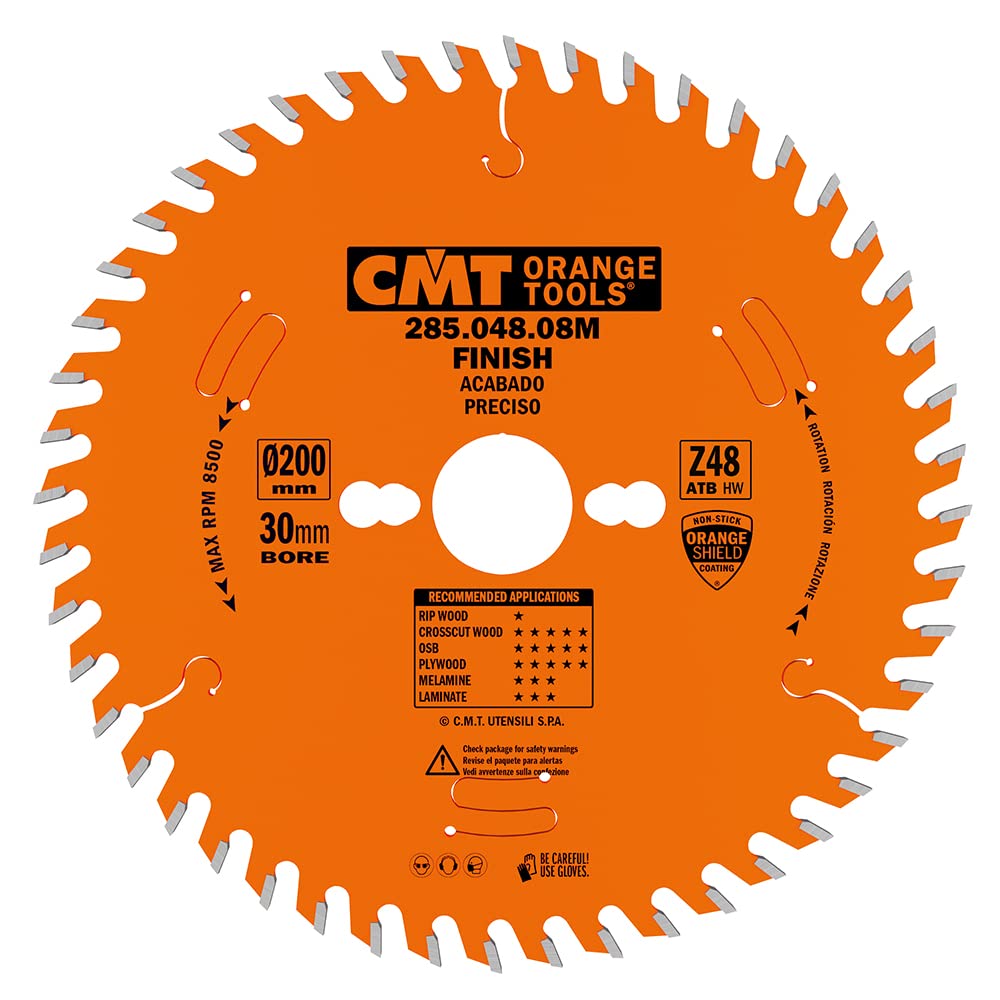 CMT ORANGE TOOLS 285.048.08M - LAMA CIRCOLARE (TRAV.VENA) HW 200X3.2/2.2X30 Z48 15ATB