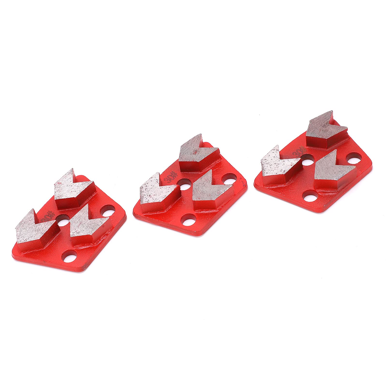 Generic Chaussures de Meulage Diamantées, Conception Trapézoïdale Agressive, efficacité de Meulage élevée pour Sol en Béton, Rouge, Maille 30#, Paquet de 3