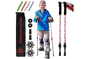 Kids Hiking Poles - Adjustable Telescopic Trekking Poles for Children