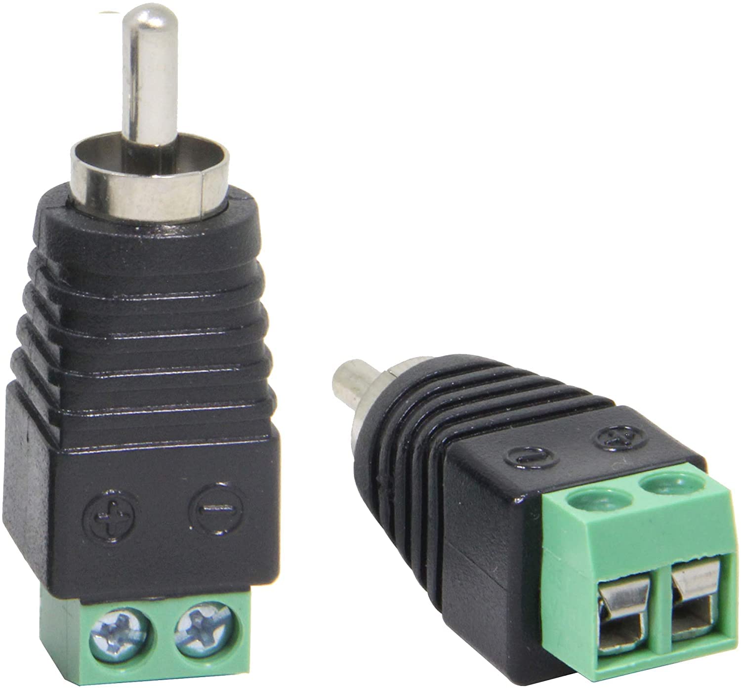 TAAPSEE RCA Plugs for Speaker Wire,RCA to AV Screw Terminal Connector, Phono RCA Male Plug Solderless Converter Audio/Video Speaker Wire Connectors Solderless Adapter(2 Pack)