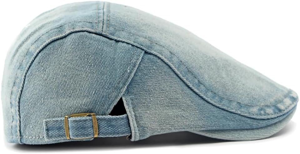 Newsboy Cap for Men Adjustable Flat Ivy Gatsby Cabbie Driving Hat Breathable Denim Cotton Golf Cap - Image 4