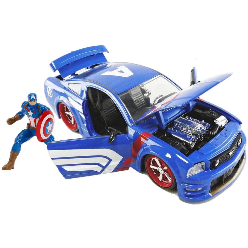 Jada 31187 2006 Ford Mustang GT With Captain America Figure 1:24 Scale