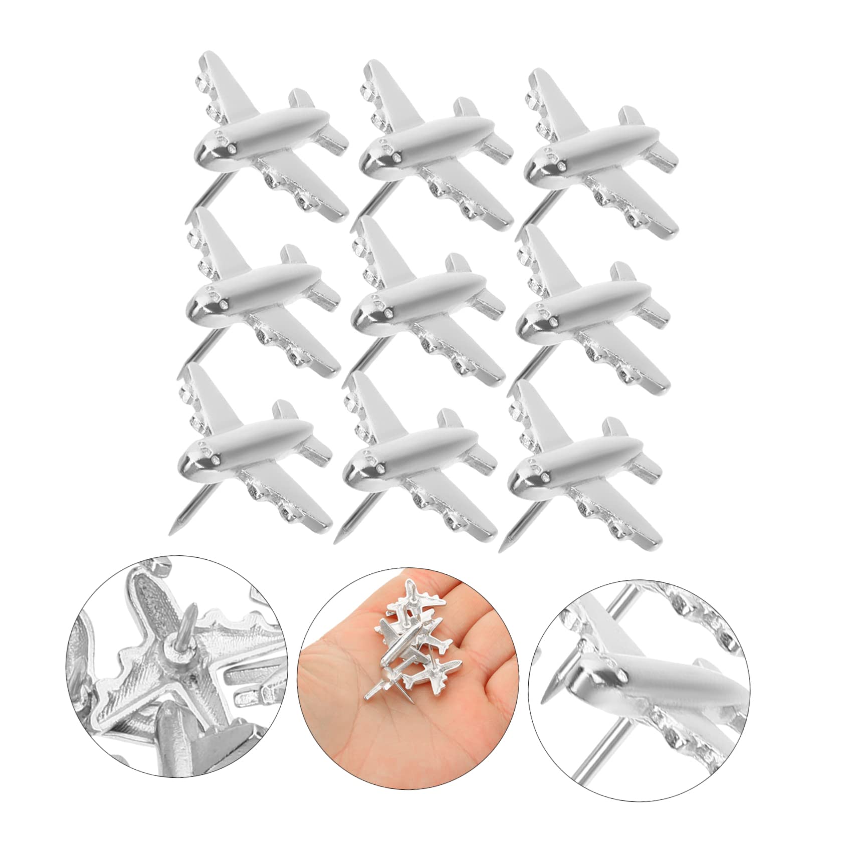 MAGICLULU 120stücke Metall Flugzeug Pushpins Dekorative Pinnwandnadeln Für Fotos Karten Und Ankündigungen Leicht Und Praktisch Für Schule Büro Und Zuhause
