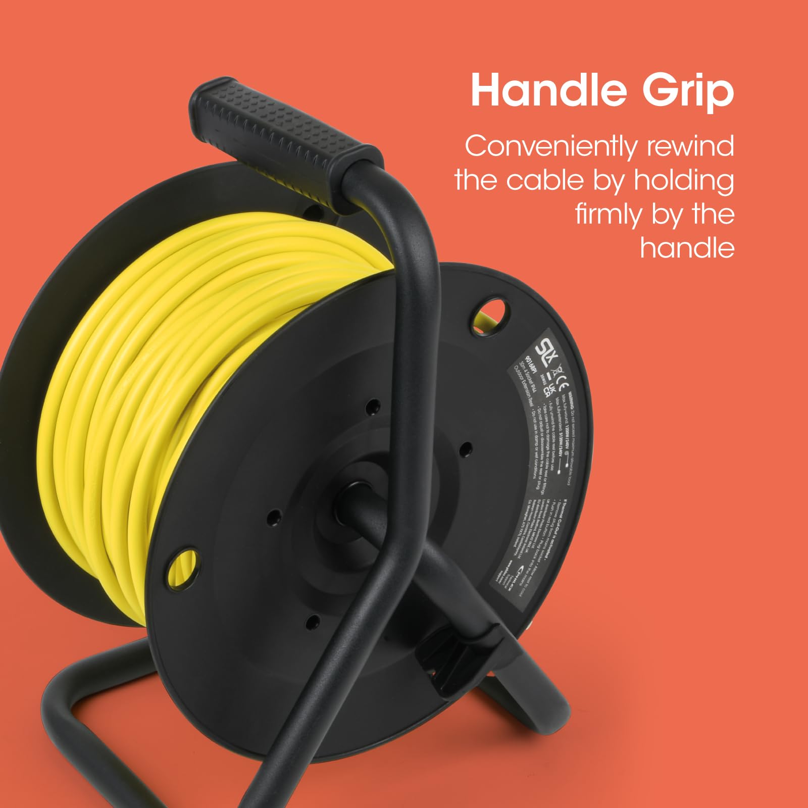 SLx Cable de extensión Resistente de 20 m, 4 enchufes Cubiertos con clasificación IP44 de 13 A con Corte térmico, Resistente a la Intemperie, para jardín, Bricolaje y Comercio