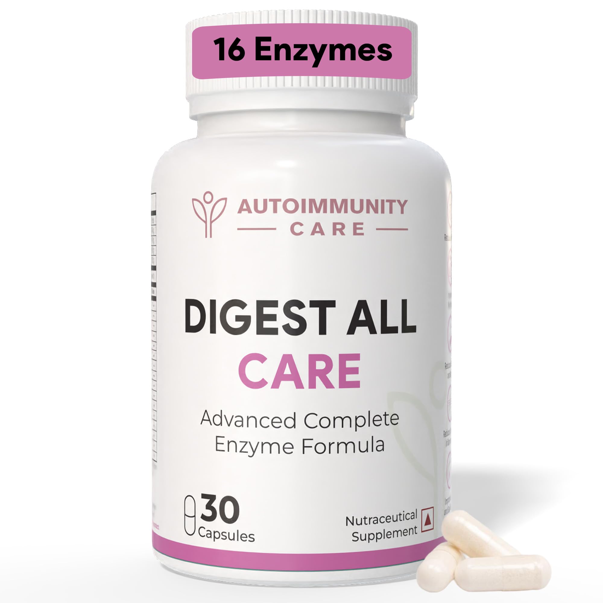 Digest All Care – Complete Digestive Enzymes Supplement for Digestion | All-in-1 Enzymes for Digestion to Reduce Acidity, Bloating, Gas & gut Discomfort | Digestive Enzyme Tablets | 30 Caps (30 dose)