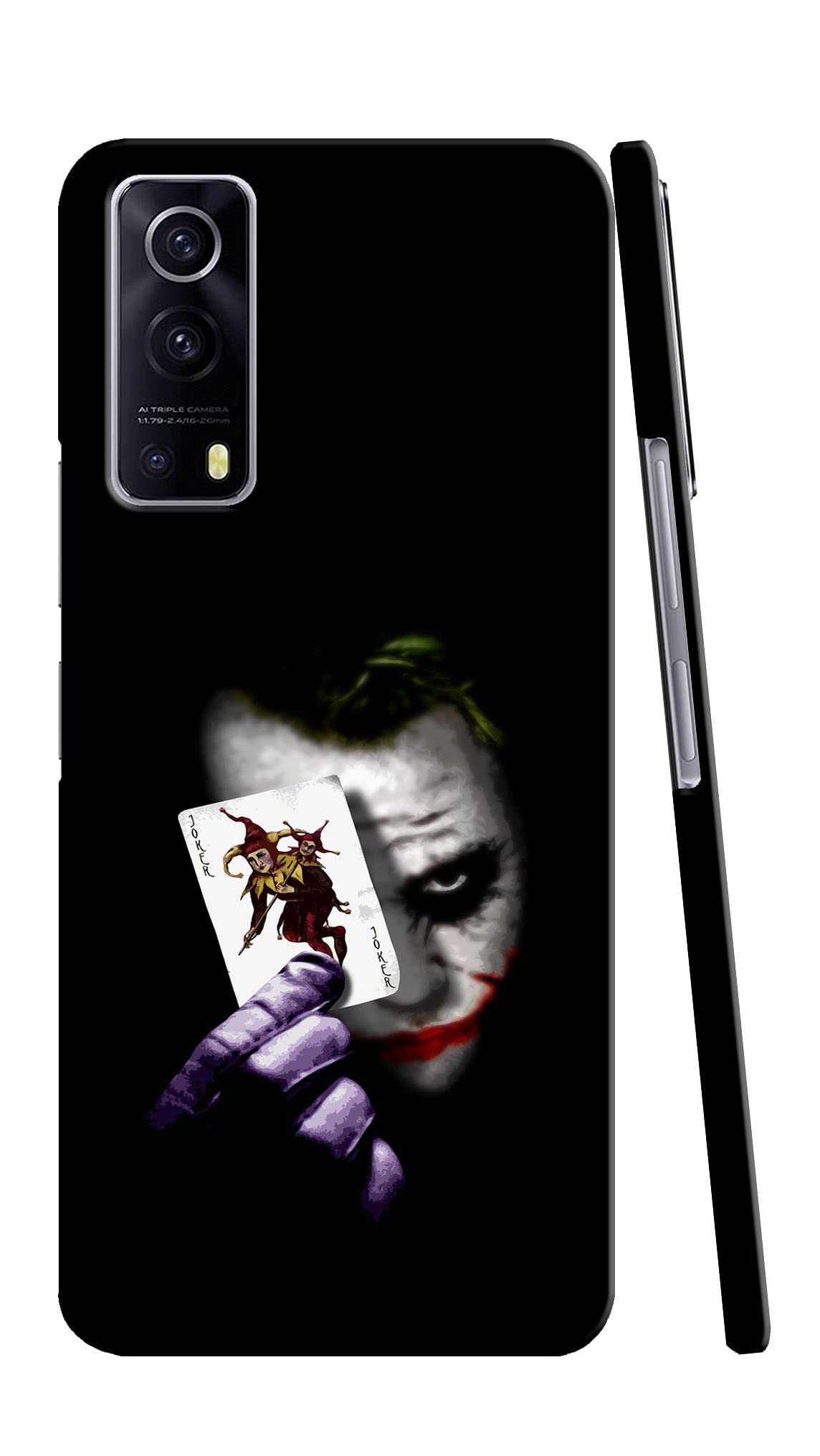ADI CREATIONS Designer Back Cover for iQOO Z3 5G White Joker in Dark Night with Card(Multicolour, Hard case)