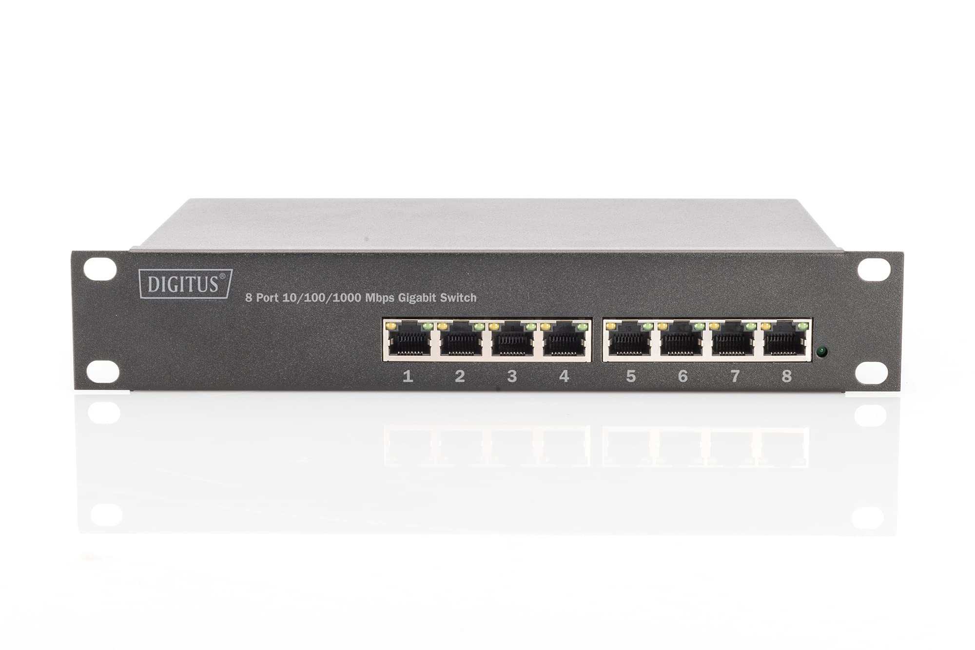 DIGITUS Gigabit Ethernet PoE+ Switch - 10 inch - 8 Ports - L2+ Managed - IEEE 802.3at - 80 Watt Power Budget - Black