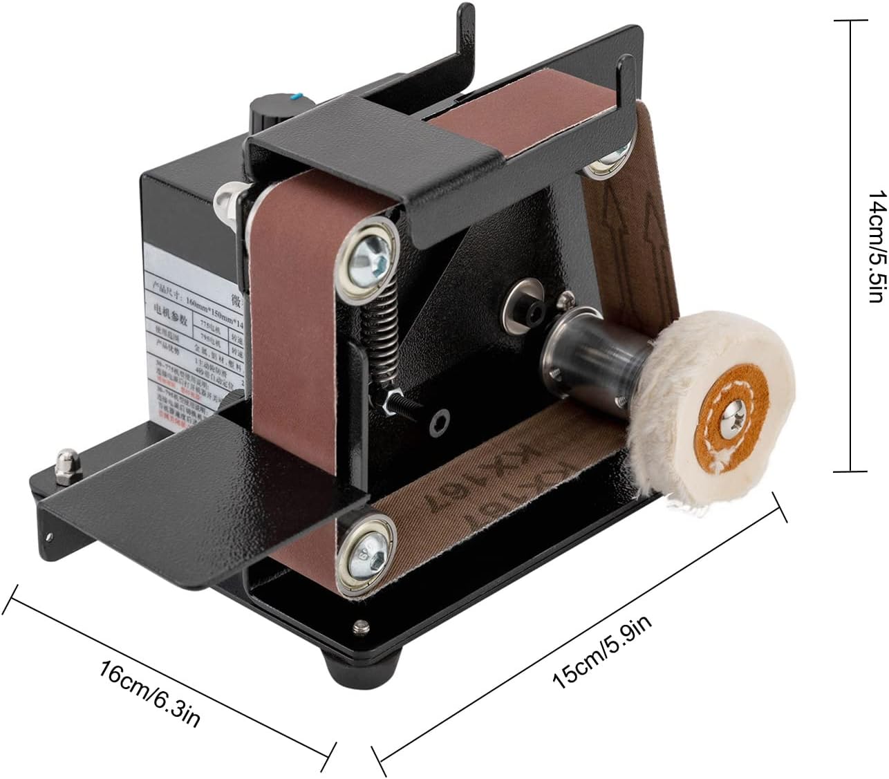 180W Mini Belt Sander Electric Polishing Grinding Machine with Abrasive Belts and Polishing Wheel Multifunctional Belt Sander Machine for Polishing Metal Aluminum Plastic Wood Glass Jewelry