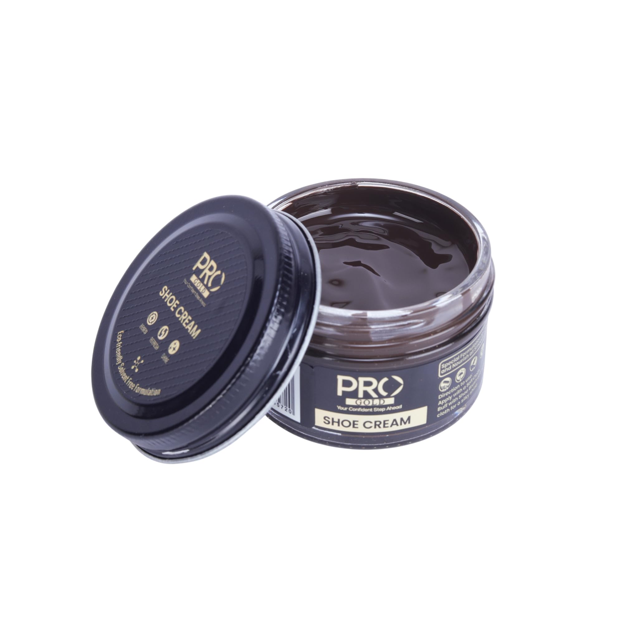 PRO Shoe Cream Polish - 45 ML | Natural Waxes Formula for Leather Shoes | Enriched with Carnauba & Bees Wax | Long-Lasting Shine | Leather Shoe Cream Polish