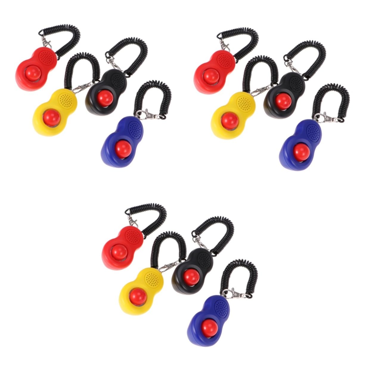 Milisten 12pièces Kit Clicker Entraînement pour Chiens Et Chats Outil Professionnel avec Dragonne Élastique Et Anneau Ajustable Clicker De Dressage pour Obéissance Et Tricks