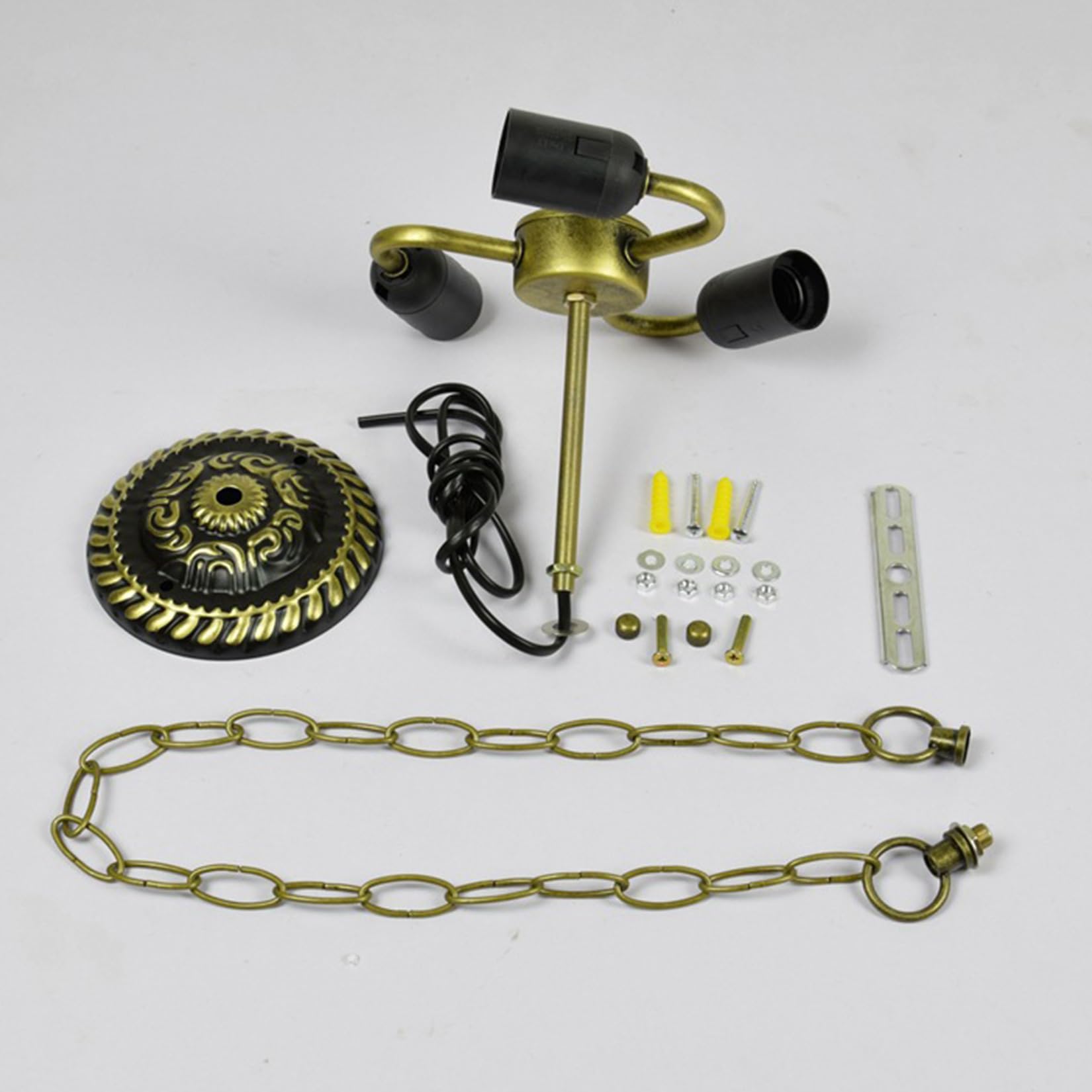 Baldachin-Set Für Hängeleuchten – 13,5 Cm Durchmesser, 180 Cm Kette, Gold, Inkl. Montagezubehör
