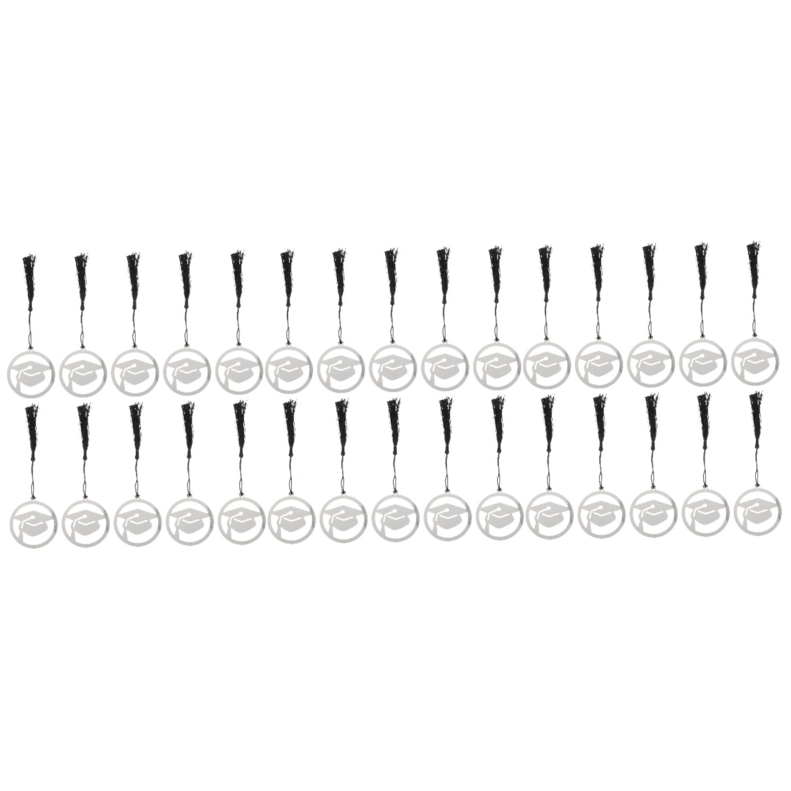 VILLCASE 3 Sätze Arzt Hut Lesezeichen Gefälligkeiten Abschlusshüte Für Abschlusskappe Lesezeichen Abschlusskappe Stirnband Diy- Black Metall Material 10 Stück * 3