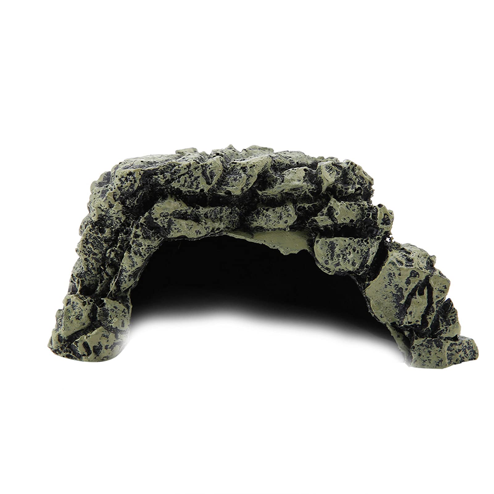 Resin Cave Ornament Fish Tank Decoration Natural Stone Design Hiding Place for Aquarium Turtles Small Fish 12x11x6cm
