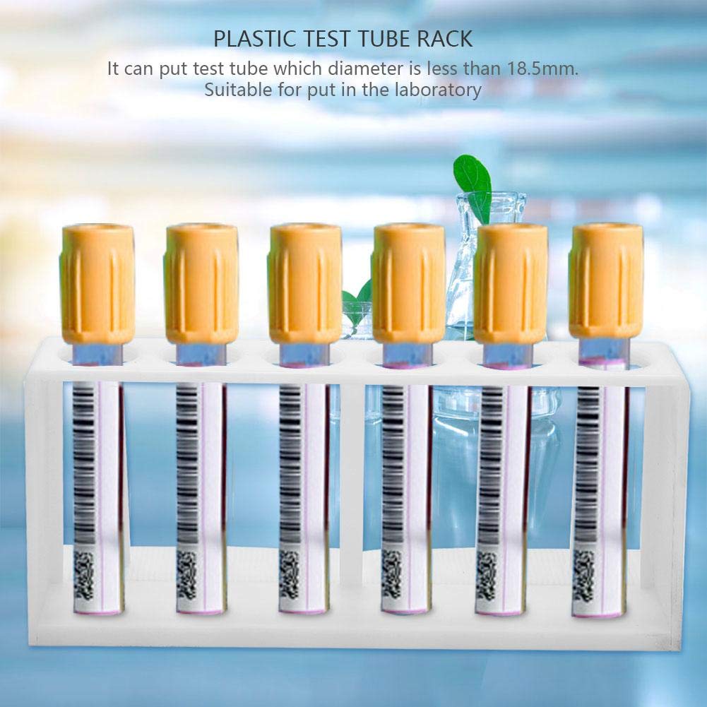GALPADA Supporto Provette 6 Fori In Plastica, Set Da 2, Trasparente E Leggero, Per Laboratorio E Uso Didattico, 16x8,5x5 Cm