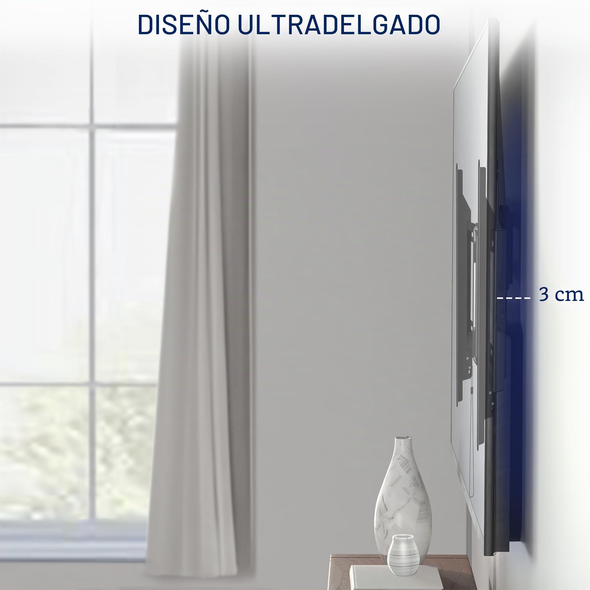 VIVO Pantalla LCD LED Curvada y Plana Extra Grande de 60 a 100 Pulgadas, Soporte de Pared para TV con VESA máximo de 900 x 600 mm, Negro, MOUNT-VW100F