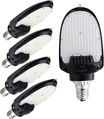 Miniatura 1 de WAHADI Paquete de 5 bombillas LED de maíz de 115 W, 5000 K, luz blanca diurna con tapa E39 giratoria, 15000 lm, kits de actualización de luz para